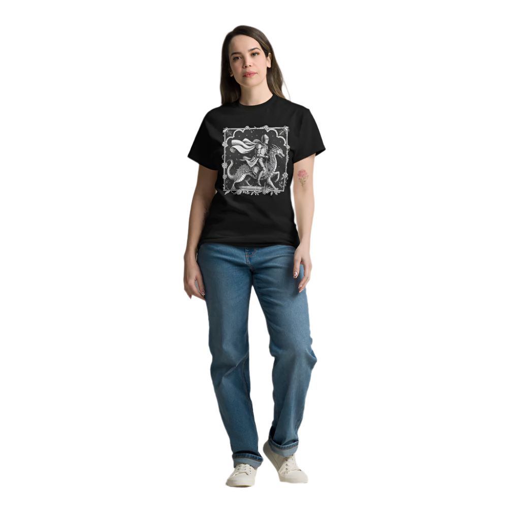 The Knight & His Dragon Vintage Graphic T-Shirt